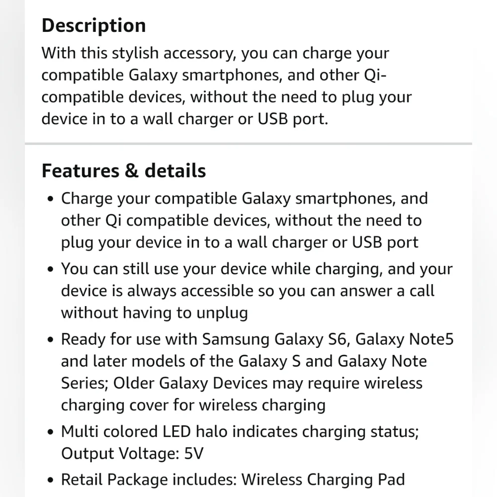 [Samsung] Qi Certified Wireless Charging Pad with 2A Wall Charger